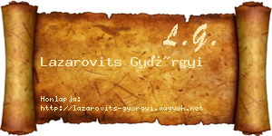 Lazarovits Györgyi névjegykártya