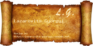 Lazarovits Györgyi névjegykártya