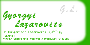 gyorgyi lazarovits business card